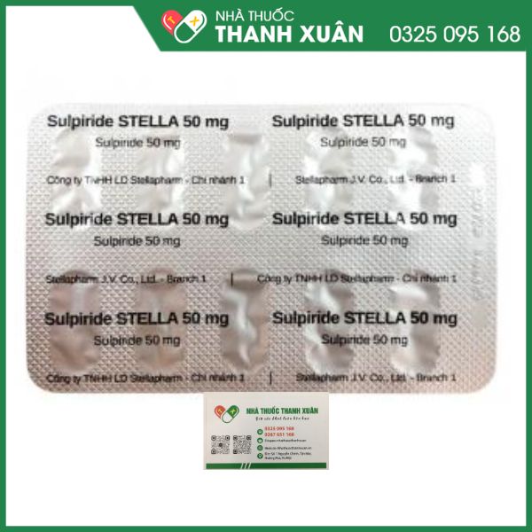 Sulpiride Stella 50mg trị triệu chứng lo âu, tâm thần phân liệt